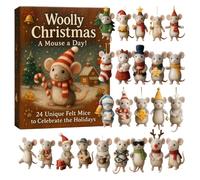 Christmas Mousee Adventt Calendar 2025-24 Days, 2D Flat Acrylic Mousee Figurines Countdown Calendar | Cute Hanging Ornaments for Tree, Mirror, Wall | Holiday Fun Christmas Decor, Veleno, Family