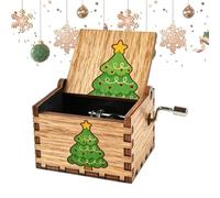 Christmas Music Box - Decorazione a mano in legno, decorazione per la casa, cappotto, ufficio, libro, notte