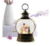 Christmas Music Snow Globe - Glittering Musical Winter Decoration, USB & Battery Powered Snow Globe with Lights, Festive Holiday Home Decor for Family, Fireplace, Party, Bedroom, Living Room