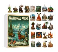 Christmas National Parks Ornaments - 2D Acrylic Wildlife Advent Set