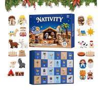 Christmas Nativity Advent - 3D Printed | 24 Piece Religious Figurine Set