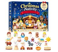 Christmas Nativity Advent Calendars 2026 - Christmas Nativity Models Set | 24-Days Nativity Christmas Countdown Calendar | Tabletop Countdown Story Figurines For Kids, Family, Church, Mantel