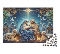 Christmas Nativity Scene 1000 Pezzi Cartone Spesso Star Nativity Scene Puzzle Per Adulti Taglio Preciso Senza Polvere Momento Di Relax Ecologico Finitura Curata 38x26cm/1000pcs