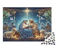 Christmas Nativity Scene 1000Pc Puzzle for Adults: Nativity Scene Star Sheep for The Whole Family Women, Gifts for Men 70x50cm/1000pcs