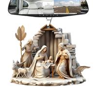 Christmas Nativity Scene Ornaments - Acrylic Birth Of Jesus Pendant, 3.15In Sturdy Christmas Tree Decoration | Festive Holiday Ornament For Home, Memorial Keepsake, Tree, Mantle, Door, Wall