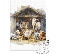 Christmas Nativity Scene Puzzle Impossible 1000 Pezzi Decorazione Per La Casa. Rilassamento E Intelligence Per Adulti E Ragazzi Da 14 Anni 70x50cm/1000pcs