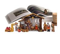 Christmas Nativity Set Indoor - Manger Religious Decor | Miniature Figurines, Elegant Decorative Piece with Timeless Style, Suitable for Patios, Offices, Schools, Living Rooms, Porches