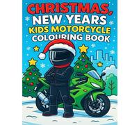 Christmas, New Years Kids Motorcycle Colouring Book