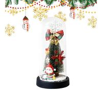 Christmas Night Light | 11.5x11.5x21.5cm Transparent Glass Christmas Decoration Lamp - Versatile Glass Dome Ornaments LED Night Lights - For Living Room Bedroom Table Shelf Lockers Bookshelves