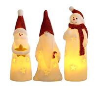 Christmas Night Light - Set Of 3 Warm Glow | Santa And Snowman Night Lights For Children's Room, Dorm Room, Study, Mantel, Kitchen, Oro Apartment, Perfect Holiday Decoration For Cozy Ambiance