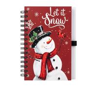 Christmas Notebook A6 - Spiral Lined Journal, 50 Pages With Pen Loop Design | Christmas Journal - A6 Spiral Notebook for Holiday Notes Writing | Paper Pages With Elastic Pen Loop Compact Portable Design