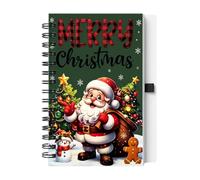 Christmas Notebook A6 - Spiral Lined Journal, 50 Pages With Pen Loop Design | Christmas Journal - A6 Spiral Notebook for Holiday Notes Writing | Paper Pages With Elastic Pen Loop Compact Portable Design