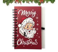 Christmas Notebook A6 - Spiral Lined Journal, 50 Pages With Pen Loop Design | Christmas Journal - A6 Spiral Notebook for Holiday Notes Writing | Paper Pages With Elastic Pen Loop Compact Portable Design