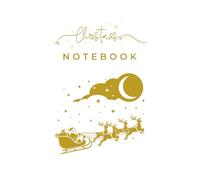 Christmas Notebook: Santa Silhouette on Moonlit Sky | Wide Ruled | 6" x 9" | 120 Pages | Great for Creative Writing, Notes & Festive Gifting
