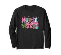 Christmas Nurse Coquette Bow Stethoscope ER RN ICU Nursing Maglia a Manica
