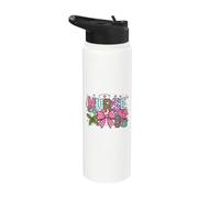 Christmas Nurse Coquette Bow Stethoscope ER RN ICU Nursing Stainless Steel Insulated Water Bottle