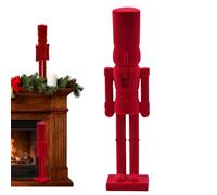 Christmas Nutcracker Decor, 15.35 Inch Red Flocked Nutcracker Figure