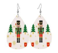 Christmas Nutcracker Tree Orecchini Penzolare Orecchini In Pelle Moda Orecchino In Pelle Per Donna Decorazioni