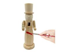 Christmas Nutcracker - Wood, 3.14x2.36x9.84in Craft Statue DIY Paintable Design | Seasonal Centerpiece Creative Holiday Decor, Wooden Figurine For Bedrooms, Offices, Fireplaces, Shelves, Porches