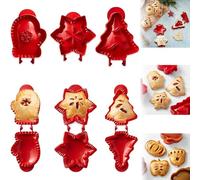 Christmas One-Press Hand Pie Maker - Confezione da 3 mini stampi per impasti, kit per torte tascabili e biscotti, 3 forme, facile strumento per cuocere le vacanze (B)