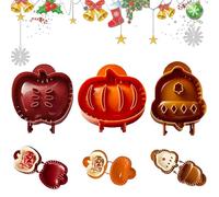 Christmas One-Press Hand Pie Maker, Holiday Mini Pie Mold & Dough, Set per Pocket Pie Baking, Snowflake/Medio Tree Shapes (Set B)