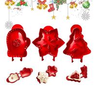 Christmas One-Press Hand Pie Maker, Holiday Mini Pie Mold & Dough, Set per Pocket Pie Baking, Snowflake/Medio Tree Shapes (Set A)