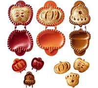 Christmas One Press Hand Pie Maker, Party Potluck Hand Pie Molds, Holiday Mini Pie Molds for Baking, Halloween Ringraziamento Apple Pumpkin Pie Press Tools (3 pezzi)