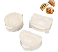 Christmas One-Press Mano Pie Maker, 3 mini tasche con fiocchi di neve, decorazioni natalizie per albero di Natale, 3 pezzi per biscotti pastries, kit di cottura per feste di Natale