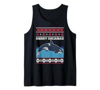 Christmas Orca Killer Whale Knit Look Brutto Maglione Natale Canotta