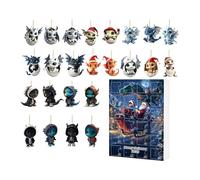 Christmas Ornament - 2d Advent Calendarr | Acrylic Minerals Fossils Calendars, Holiday Decoration Set, Versatile Festive Accents with Easy Design, Great for Walls, Desks