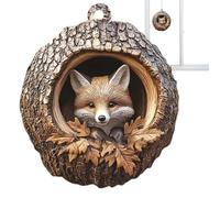 Christmas Ornament - Christmas Tree Ornament | Animal Christmas Ornament | Animal Pattern 2D Acrylic Ornament, Albero Hole Animals Christmas Ornaments, Holiday Tree Ornament - Acrylic Ornament