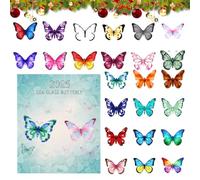 Christmas Ornament Countdown - Acrylic Decorations Pendants, 2D Acrylic Collectibles, 24-Day Christmas Countdown, Butterfly Advent 2025 For Men Boy Girl Collection Mothers Day Yoga Home Decor