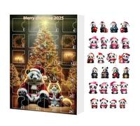 Christmas Ornament Countdown Calendar - 24 Day Holiday Decor, 2D acrilico Panda, Cute Animal Pendants, Festive Hanging Decoration | Christmas Calendar For Window Car Mirror Wall Door Tree 2025 D