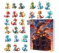 Christmas Ornament Countdown Calendar - 24 Days Countdown Christmas Tree Dinosaur Ornament | Fun 2D Acrylic Dinosaur Decorations For Home Door Car Backpack Display And Others