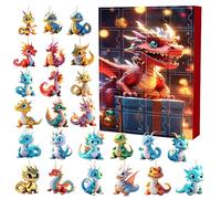 Christmas Ornament Countdown Calendar - 24 Days Countdown Christmas Tree Dinosaur Ornament | Fun 2D Acrylic Dinosaur Decorations For Home Door Car Backpack Display And Others