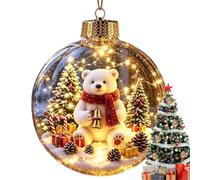 Christmas Ornament Light Up LED - Warm Winter Snowman Bear Penguin Decor