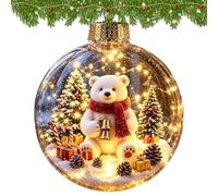Christmas Ornament Light Up - LED Warm Winter Snowman Bear Penguin Decor