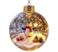Christmas Ornament Light Up - LED Warm Winter Snowman Bear Penguin Decor