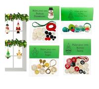 Christmas Ornament Making Kit - Christmas Button Pendant Making Set, Make Your Own Christtmas Button, Decorative Art Supplies For Holiday Teens Adults Homeschool Families Party Planners