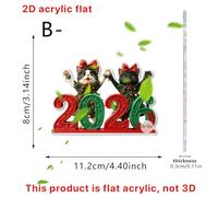 Christmas Ornaments - 2d Cute Cat 2026 Pendants, Decorative Small Kitten Tree Ornaments, Shatterproof Acrylic, Easy Hanging Loop, for Bedroom Kitchen Mantel Door Balcony Hallway Window Truck Vehicle