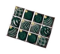 Christmas Ornaments Ball - Ball Ornaments, Christmas Balls Decorations | 12 Pieces Holiday Pendants Tree Decor | 2.4 Inch Chriistmas Balls Ornament For Tabletop Fireplace Garden Stair Banister Wind