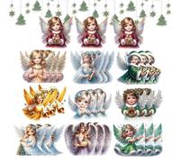 Christmas Ornaments - Christmas Decorations | Angel Christmas Ornaments Small Christmas Angel Girl Hangable Decorations Set di 30 Christmas Tree Rustic Ornaments for Wall Window Door Decor