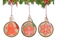 Christmas Ornaments - Gingerbread Pendant, Miniature Holiday Decoration Set Rustic Handcrafted Resin Ornaments, Cute Seasonal Tree Accent | for Home Window Shelf Table Living Room Wall Indoor