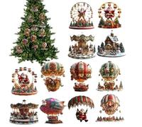 Christmas Ornaments Set - 12Pieces Christmas decoration pendants | 2D Holiday Scene Tree Ornaments, Christmâs Decorations for Party Home Decor Fireplace Window Car Door Patio Garden