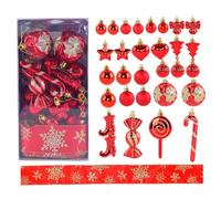 Christmas Ornaments Set - 30 Pieces Festive Holiday Decoration for Tree Wedding Party Celebration | Shatterproof Baubles with Hanging Hooks Lightweight Christmas Balls Indoor Outdoor Décor, Multicolor