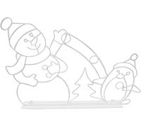 Christmas Outdoor Decoration Funny Snowman Playing Snowball Fight And Throwing snowballs LED Animation Lights Outdoor Garland Lawn Holiday (Color : B) (A)