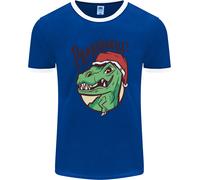 Christmas Papasaurus T-Rex Dinosaur Uomo Ringer T-Shirt FotL