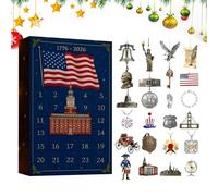 Christmas Patriotic Advents | 24 giorni 2D Acrylic Holiday Decor | Hangable Ornament Countdown Calendar | for Veterans History Lovers Collectors Wall Mantel Office Garden Wreath Study Backyard