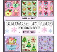 Christmas Patterns Coloring Book for Kids, Teens & Adults: Merry Christmas - Jingle bells, Holiday, Christmas tree, Snowman & gifts | Big, Bold, ... & Creativity | Single Sided, 8.5 x 8.5 Inch