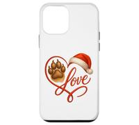Christmas Paw Love Heart Santa Dog Mom Funny Pet Lover Dogs Custodia per iPhone 12 mini